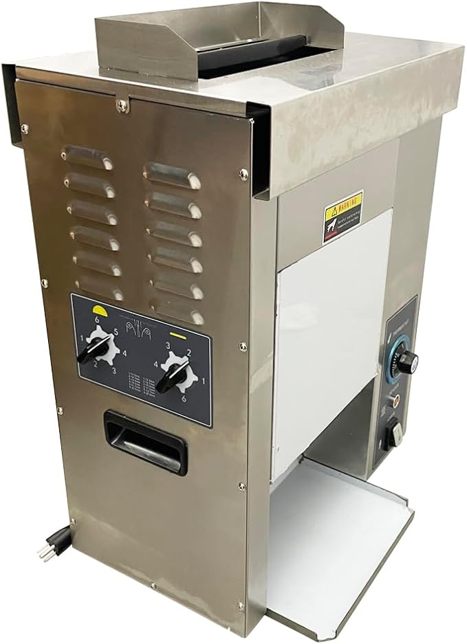 TECHTONGDA Commercial Burger Bun Toaster Electric Vertical Burger Baking Machine Automatic Conveyor Toaster for Burger Bun Bread Toast 2000W