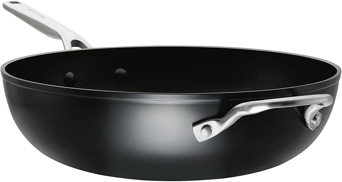 KitchenAid Hard Anodized Induction Nonstick Stir Fry Pan/Wok with Helper Handle 12.25 Inch - Matte Black