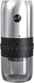 Portable Coffee Machine 2Pcs Portable Coffee Grinder Electric USB Rechargeable Home Outdoor Blender Adjustable Coffee Bean Grindingfor Outdoor Travel Picnic(Silver)