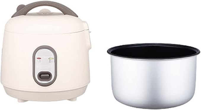 Small Rice Cooker Multifunctional Nonstick Portable Rice Cooker for Kitchen (White)