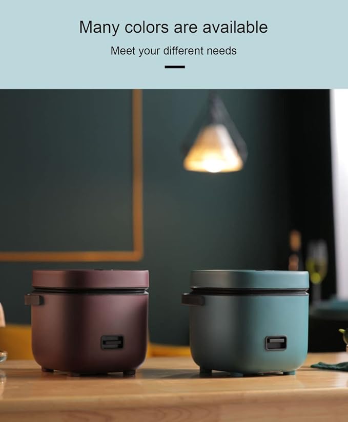1.2L Mini Rice Cooker - Multi-Function Removable Nonstick Pot for Cooking Rice Soup Stews &amp Oatmeal Suitable for 1-3 PeopleGreen