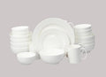 Bone China Rim Shape Elegance White 40pc Dinnerware Set