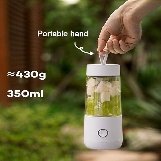 Personal Juice Mixer Blender Portable BlenderUSB Rechargeable Handheld Blender SportsTravelGym (Color : White)