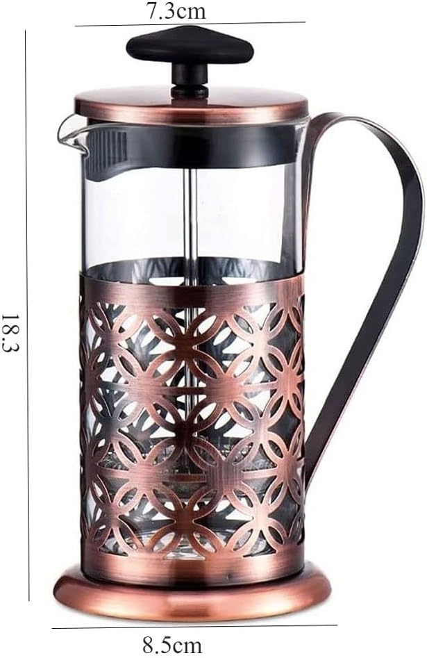 French Press Coffee Maker Stainless Steel Small French Press 350ML Durable Heat Resistant Borosilicate Coffee Presser Single Cup