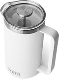 YETI Rambler 34 oz. French Press Coffee Maker with GroundsControl Filter White