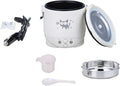 Mini Rice Cooker Vehicle-Mounted Rice Cooker 12V Thermal Insulation and Protection Function 1L Portable Steamer Boiling Pot Portable Handle Outdoor Boiling Cooker Portable Cooker (White)