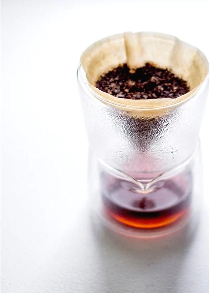 HMM Gaze Dripper &amp Pot - Pour Over Coffee Maker Brews 1-2 Cups Double Wall Glass Construction Aesthetic Helix Design Essential for Drip Coffee Lovers