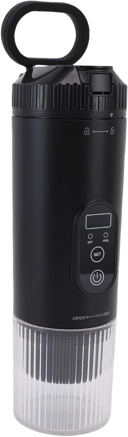 Portable Coffee Maker 100W 21Bar Cordless Self Heating Capsule Coffee Machine USB C Rechargeable 7800mAh Battery for Travel Camping Hiking Office (Black)