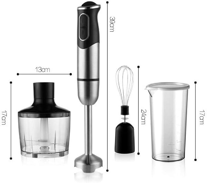 600ML Hand Blender 4 in 1 Portable Immersion Blender for Kitchen Food Processor Stick with Chopper Whisk Electric Juicer Mixer
