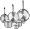 ELO 9512450 Cookware Set 6-Piece 3-Piece Cookware Set 24 28 32 cm and 3 Saucepans 12 14 and 20 cm Elo Profi Citrine Stainless Steel Induction