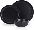 12-Piece Dinnerware Set Lunch Dinner Plate Dishes and Plates Family Cutlery Salad Plates and Bowls