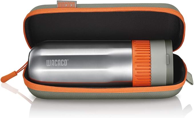 WACACO Pipamoka Portable Coffee Maker with Protective Case Bundle - Drip-Free Travel Coffee Brewer for Home &amp Outdoor Use