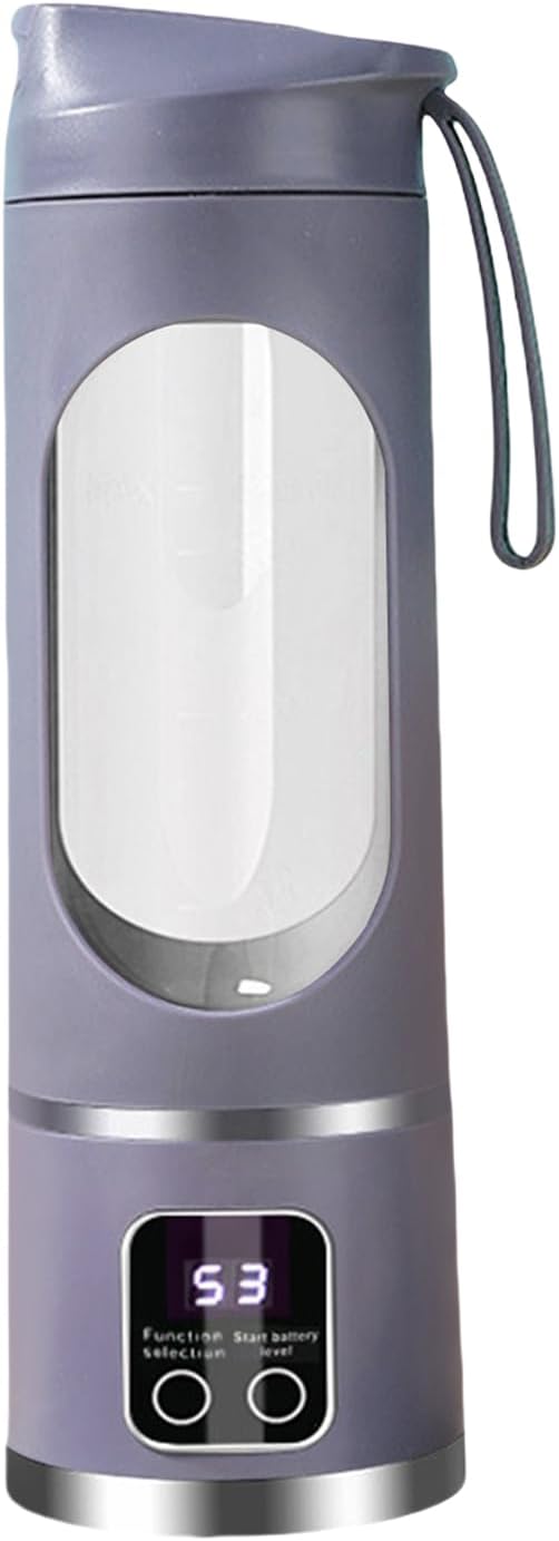 Electric Juicer Cup Display Fruit Mixing Machine 12 Inches Personal Blender with Rechargeable Battery Portable Shakes Maker with Safety Lock Kitchen Gym Travel Dormitory Apartment Organizer
