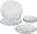Corelle Tranquil Reflection Chip &amp Break resistant 12Pc Dinner Set Service For 4 Blue Grey