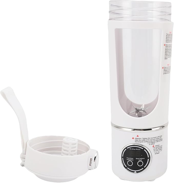 Portable Blender Magnetic Induction Blender Compact with 1500mAh Battery Dishwasher Safe Design Ideal for Shakes Juices Smoothies &amp Home Office Gym Travel (White)