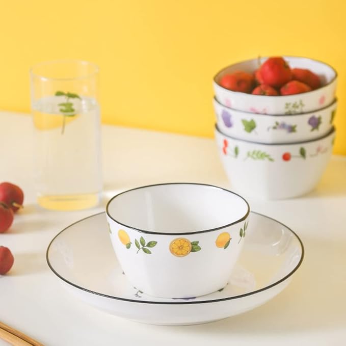 Dinnerware Set - Service for 4 Ceramic PlateMicrowave Oven &amp Dishwasher CompatibleFamily Dining PartyRestaurant Plates