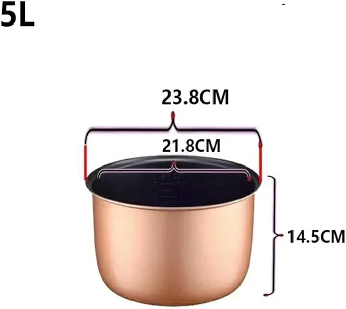 2L 3L 4L 5L Gold Rice Cooker Pot Aluminum Alloy Tank for Intelligent Rice Cookers Bowl Tank(5L)