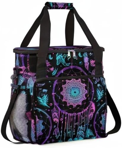 Dreamcatcher Mandala Coffee Maker Carrying Bag Coffee Machine Travel Storage Tote Bag Compatible with K-Mini or K-Mini Plus Portable Single Serve Coffee Brewer Case with Pockets for K-Cup Pods