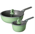 Cookware Cookware Set Soup Pot Frying pan Cooking Tool Non-Stick pan Kitchen Induction Cooker Milk Pot Noodles Pot Wok hotpot Casserole (Size : Set Meal 2) ()