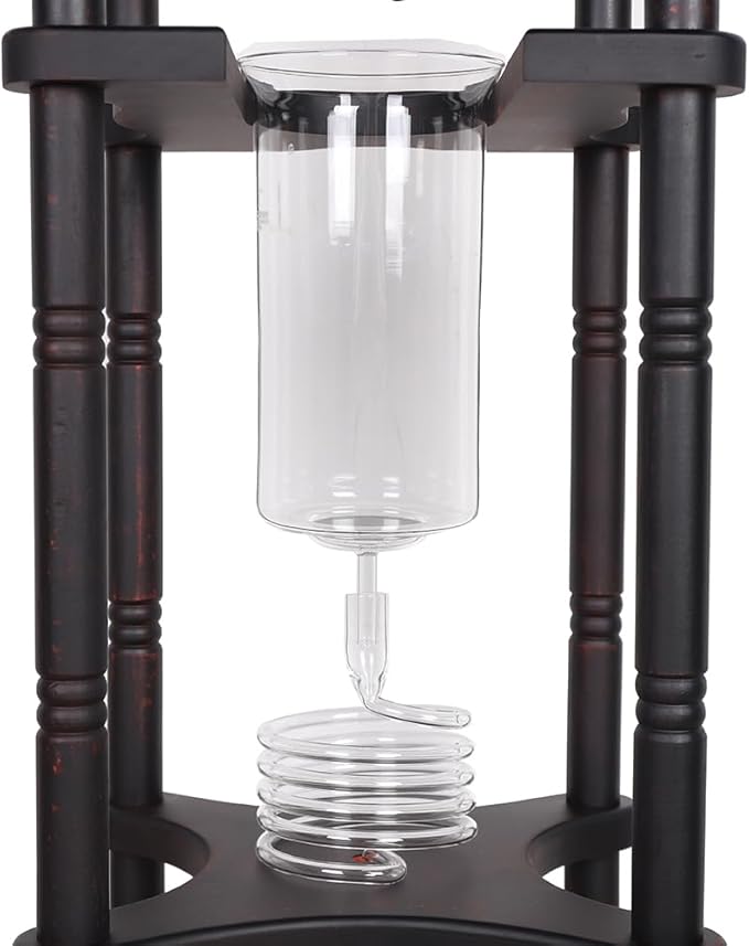 Iced Cold Brew Drip Tower Black Ice Coffee Machine Large Capacity Cold Brew Coffee Tower Cold Brew Drip Tower 84.54ounces (Black)