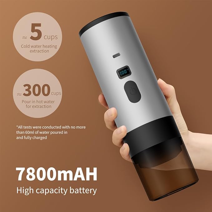 Portable Coffee Maker Espresso Machine Travel Espresso Maker USB-C ChargingHeating Pump Press Coffee Maker Electric Capsule Coffee Machine for RVCar Hiking Camping Office