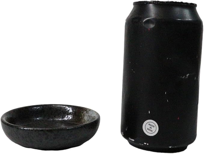 Ebros Gift Artistic Charcoal Grey Tone Hakumu Porcelain Collection Dinnerware Serveware Kitchenware Set Asian Japanese Restaurant Supply (Pack Of 6 Round Condiment Sauce Dishes 1.5oz)
