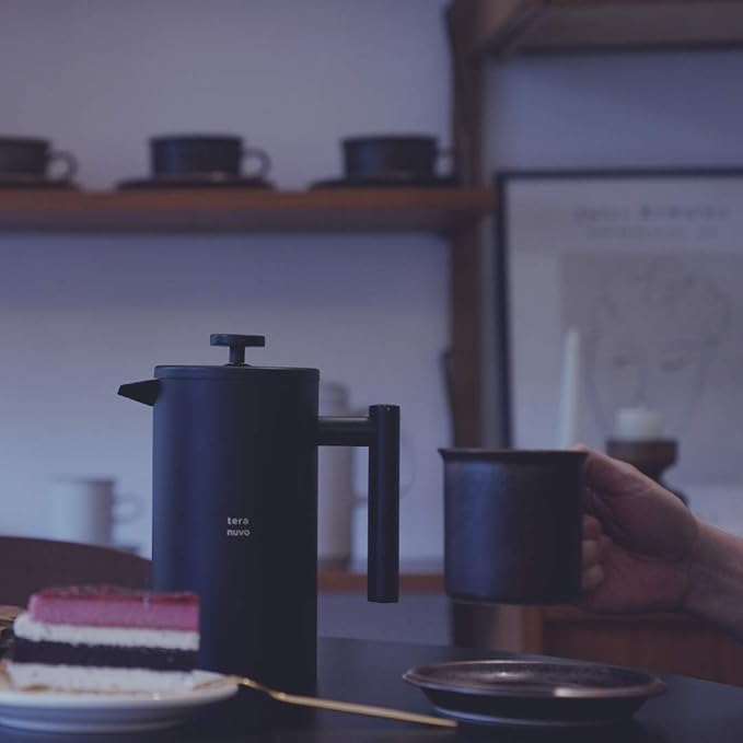 Stainless Steel French Press Coffee Maker - 1L / 34 oz / 8 Cups Double Walled Vacuum Insulated 4 Filter Screens Stainless Steel Construction