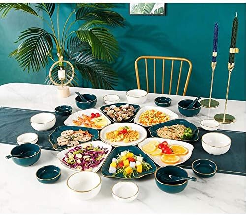 Ceramics Dinner Set Kitchen and Dining Service Fine Porcelain Kitchen Dinnerware Set BPA-Free Dishwasher Safe The Best Gift for Family and Friends Creativity Villa Table Decor