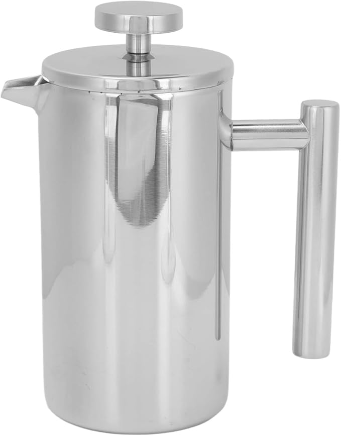 Stainless Steel French Press Coffee Maker Double Layer Insulated Coffee Pot Portable for Home Office Travel