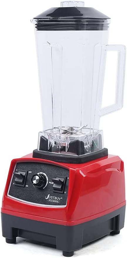 Blender 3HP 2200W Heavy Duty Commercial Grade Blender Mixer Juicer High Power Food Processor Ice Smoothie Bar Fruit Blender(US Stock) (Red)