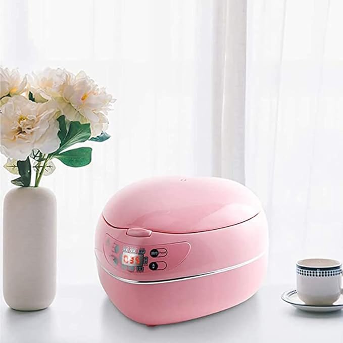 Peach Heart-Shaped Rice Cooker Smart 300W Rice Cooker 1.8L 1-3 People Non-Stick Pan Constant Temperature Insulation(Red)