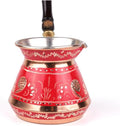 Hand Hammered Copper Turkish Coffee Pot Erzincan Style (6-Person) Traditional Coffee Maker Red Color Single Piece for Authentic Turkish Coffee - Red One Size
