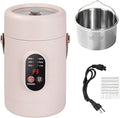 Multifunctional Health Pot 500W Portable Mini Electric Cooker with Ceramic Glaze Inner &amp Steamer Small Slow Cooker with 12-Hour Reservation for Porridge Rice Soup &amp Steaming (1600ml-Pink)