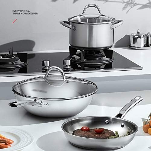 Cookware Set Combination Stainless Steel Wok Soup Pot Milk Pot Frying Pan Gift Set Pot Three-Piece Set of Four Sets of Household