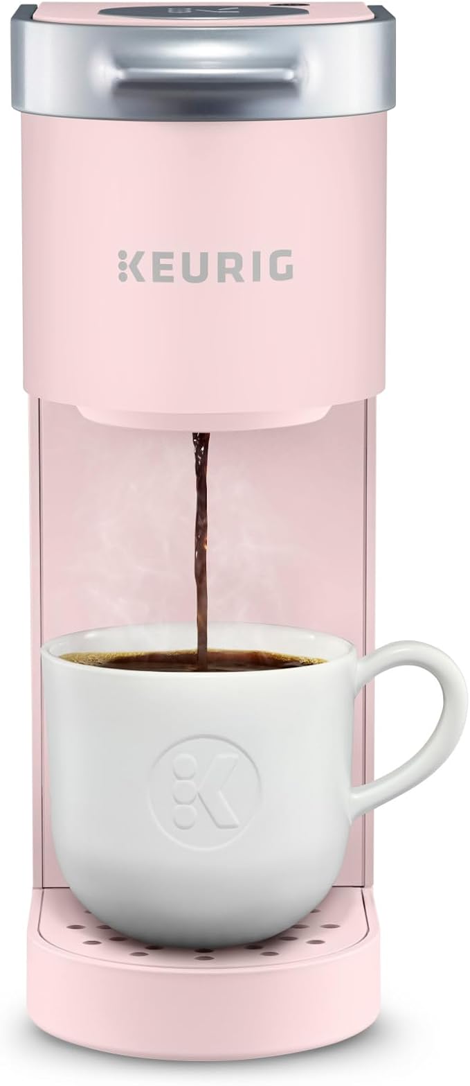 Keurig K-Mini Single Serve K-Cup Pod Coffee Maker 6 to 12oz Brew size with Cord Storage Perfect for Small Spaces Dusty Rose