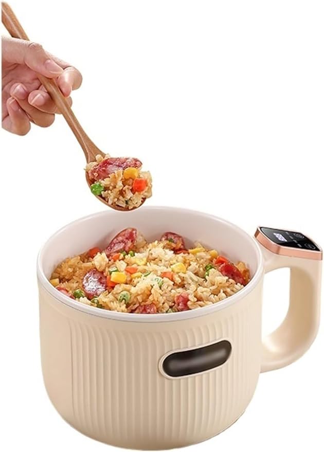 Portable Mini Electric Rice Cooker Household Multi-Functional &amp Non-Stick Ceramic Small 1-2 People Intelligent Steaming Rice Cooker for Soups Stews Grains &amp Oatmeal