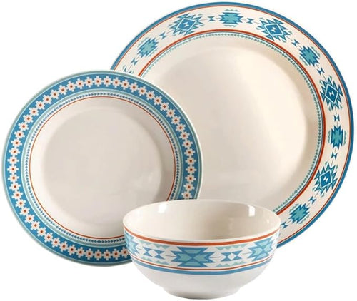 12-Piece Decorated Ceramic Dinnerware Set Plates Dinner Sets Food Plate Kitchen Dishes to Eat