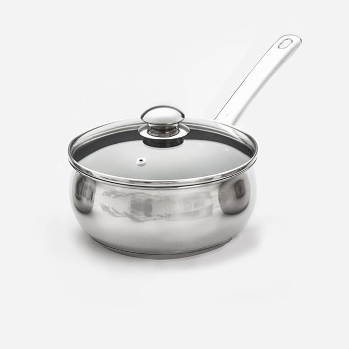 18 Piece 18/10 Belly Shaped Cookware Set w/ Encapsulated Base &amp Nonstick coating