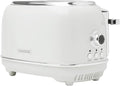 Haden Heritage 2-Slice Wide-Slot Toaster Stainless-Steel Bread Toaster with Adjustable Browning Control Non-Slip Feet &amp Crumb Tray Ivory &amp Chrome