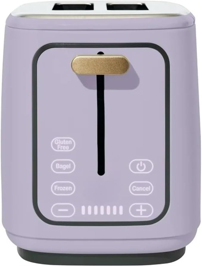2 Slice Toaster Touch-Activated Display Extra Wide Slots Bagel Function Stainless Steel Kitchen