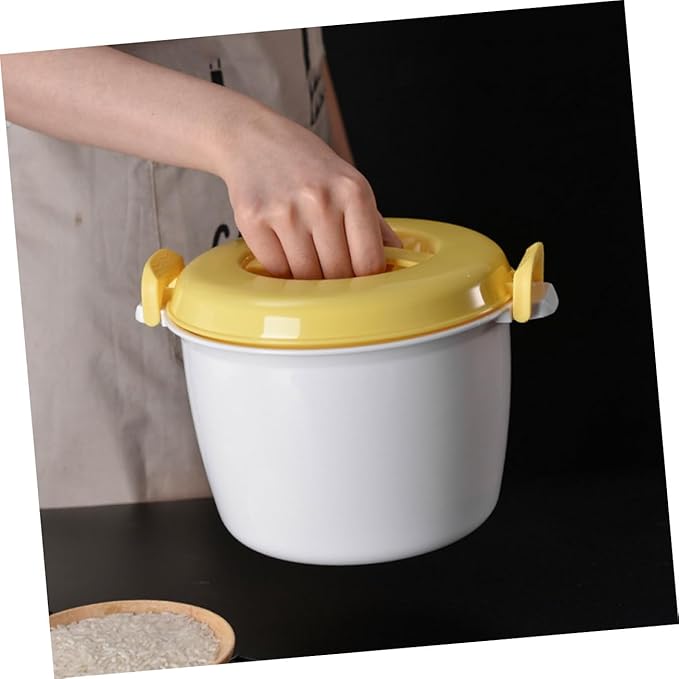 Healifty 2-Piece Microwave Rice Cooker Set Food-Grade Plastic Multi-Functional Steamer for Cooking Rice and Vegetables Portable Lunch Containers for Home and Travel