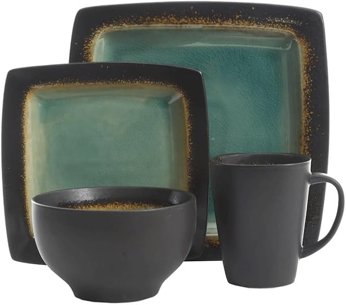16-Piece Dinnerware Set Turquoise Dish and Bowl Set Dish and Cup Set Centerpiece
