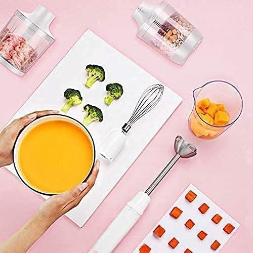 Multi-Purpose Hand Blender Heavy Duty Copper Motor Brushed 304 Stainless Steel with Whisk Milk Frother Attachments