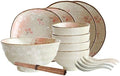 20 Piece Dinnerware Set Dishes Set for 6 Plates and Bowls Set Stoneware Tableware Tableware Combination Set Dishwasher Safe (A 7)