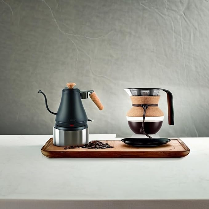 Bodum Electric Gooseneck Kettle (27 Ounce) and Bodum Pour Over Coffee Maker (.5 Liter) Bundle