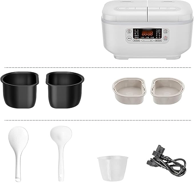 1.5L Home Rice Cooker – Double Inner Pot Multi-Functional with 12H Timer &amp Keep-Warm Ideal for (Family/Everyday Use)