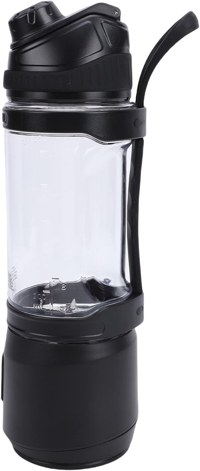 Portable Blender Rechargeable Personal Blender Bidirectional Cutter Rotating for Travel Gym Ice Crushing Smoothies Protein Shakes with 3Pcs 2000mAh Battery (Black)