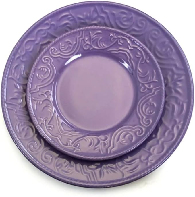 Elama Lilac Fields Town House 16-Piece Dinnerware Set