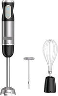 Fit for 3-in-1 Stainless Steel Immersion Hand Blender with Whisk and Milk Frother - for Food and Purees(UK Plug)