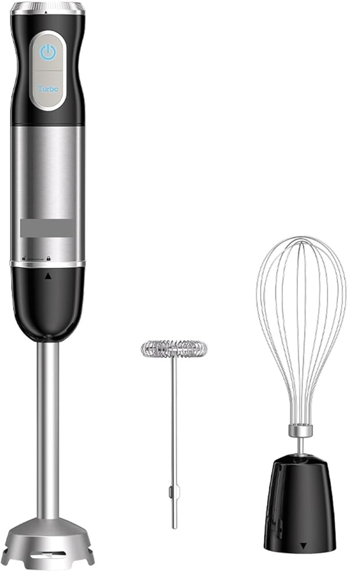 Fit for 3-in-1 Stainless Steel Immersion Hand Blender with Whisk and Milk Frother - for Food and Purees(EU Plug)